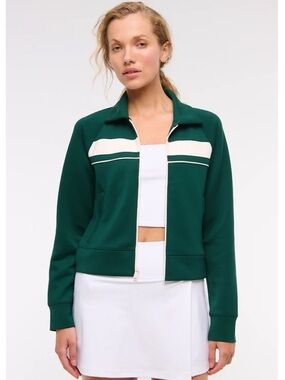 NWT Abercrombie & Fitch YPB NeoKNIT Jacket Green White